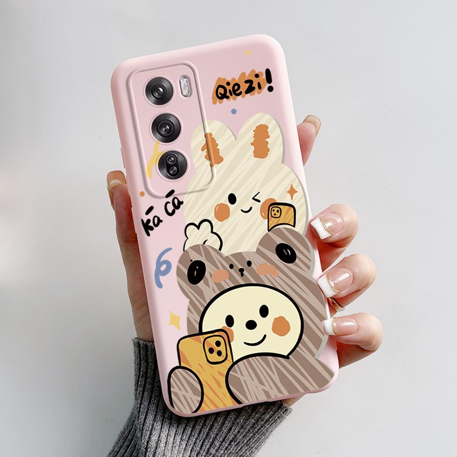 For Oppo Reno12 Pro 5G Case CPH2629 Cute Rabbit Panda Soft Silicone Back Protector Cover For OPPO Reno 12 Pro 5G 2024 Phone Case