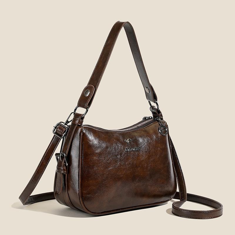 Achseltasche Damen Weiches Leder Retro-Textur Modisch Neu Vielseitig Einzelne Schulter Schräg