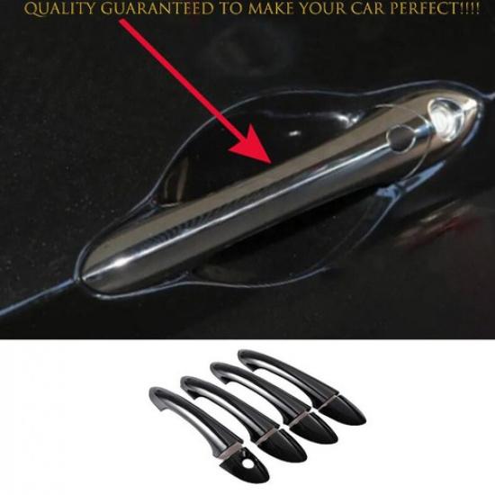 Fit For Hyundai Sonata 2011-2014 Black Glossy Car Door Handles Cover Trim Decor