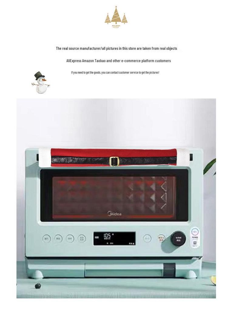 Mingguan Christmas Brushed Cloth Handle Covers for Refrigerator, Door, and Microwave