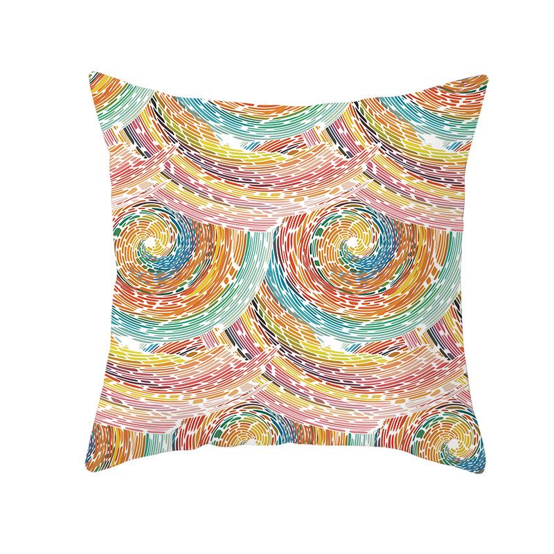 Home Decoration Geometric Space Printed Pillow Cover Colorful and Bright Sofa Cushion Cover