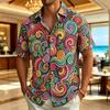 The New Men's Paisley Printed Holiday Shirt Is Suitable for Casual Vacations and Bohemian Style
