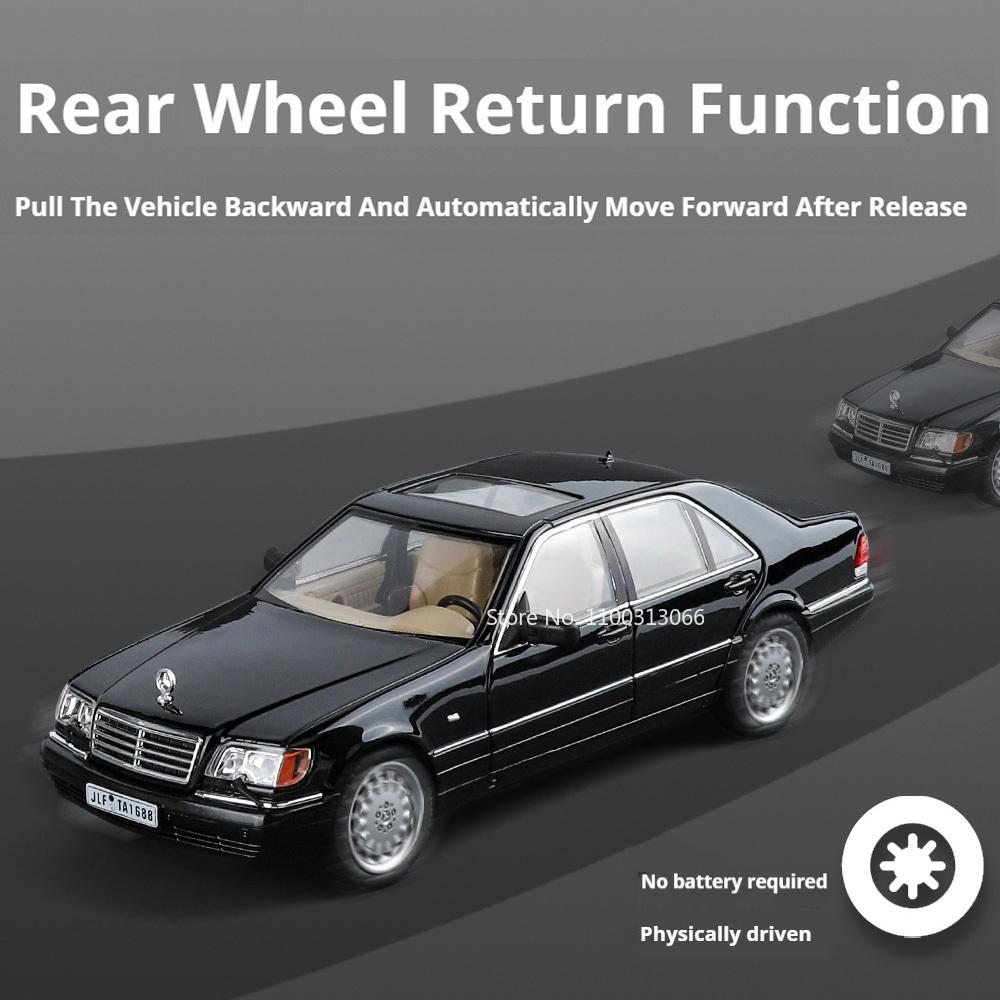 1:24 Scale W140 320SEL 300SEL Metal Diecast Model Cars Toy 6 Doors Opened Vehicles Light Music Car Collection Toys Kids Gifts