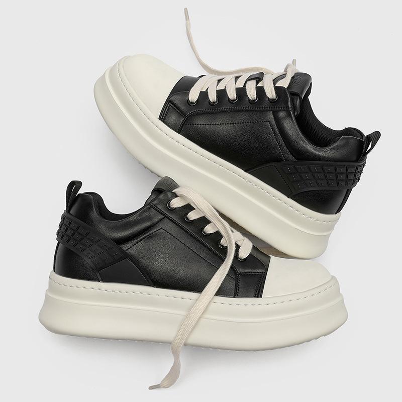 Inner Heightening Board Shoes Academy Style Men'S Big Head Inner Heightening Casual Bread Shoes