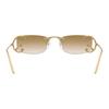 Prada Gafas de sol rectangulares de metal con logo de marca para mujer, doradas