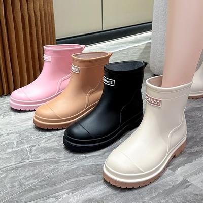 Mode d'extérieur pour femmes Semelle intermédiaire Antidérapante Imperméable Résistant à l'usure Bottes de pluie et Chaussures en caoutchouc