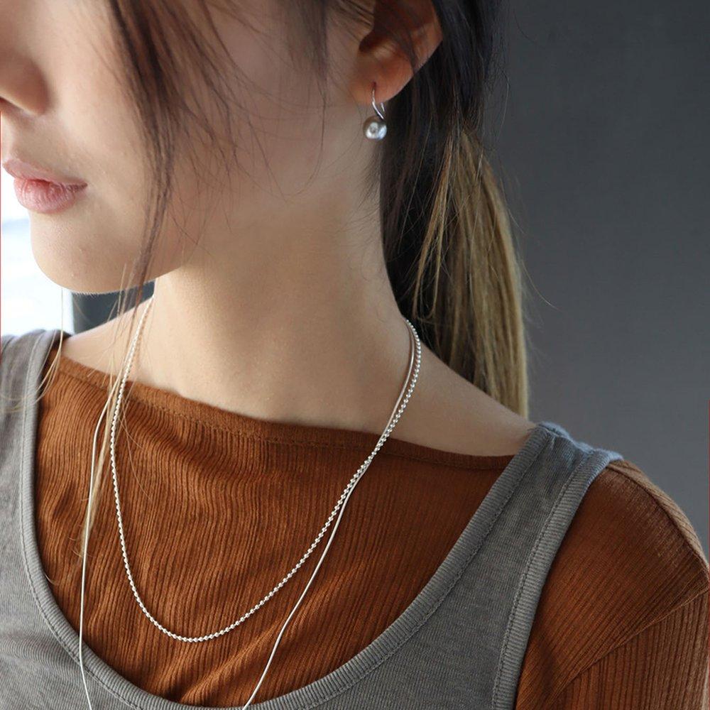 [ Modernlike / Headquarters Authentic ] Silver 925 Gray Pearl Earrings