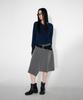CHICKS Soft V-Neck Buttoned Long Sleeve Navy
