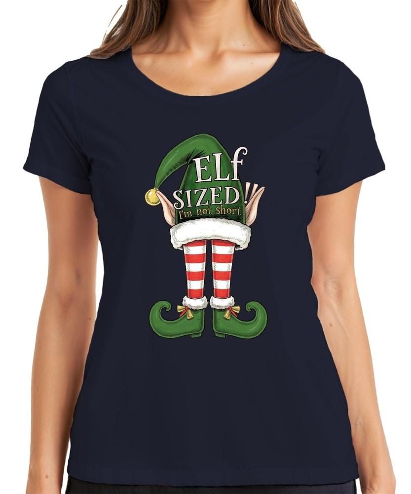 Elf Sized Im Not Short Funny Christmas Elves Striped Green Unisexs Tshirt S