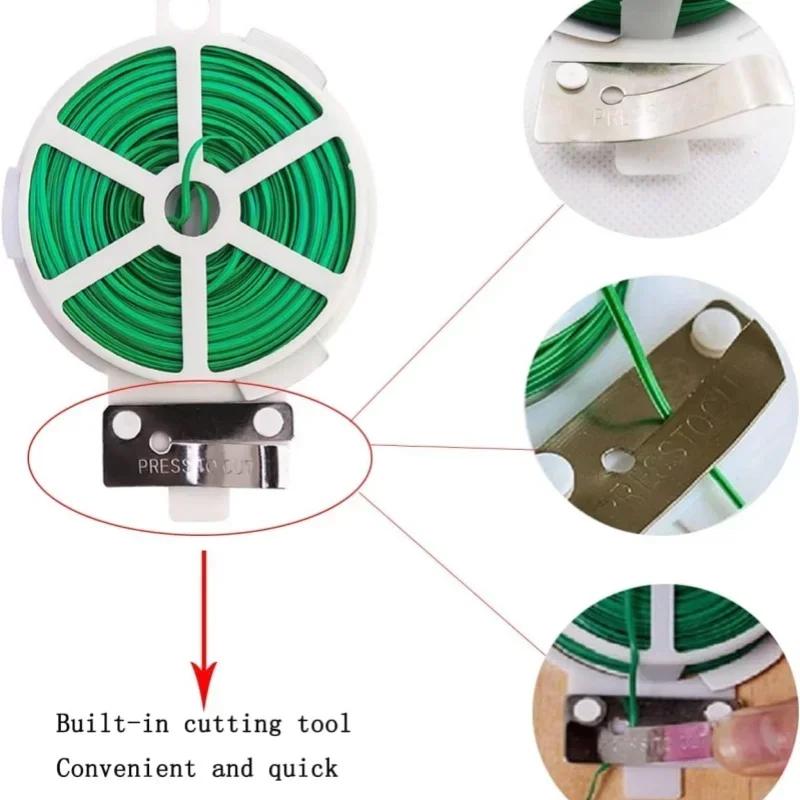 1Roll Multifunctional Plastic Steel Twist Ties, Sturdy Reusable Garden Plant Support Strap, 50/30/20M Length for Flower & Climbing Plants