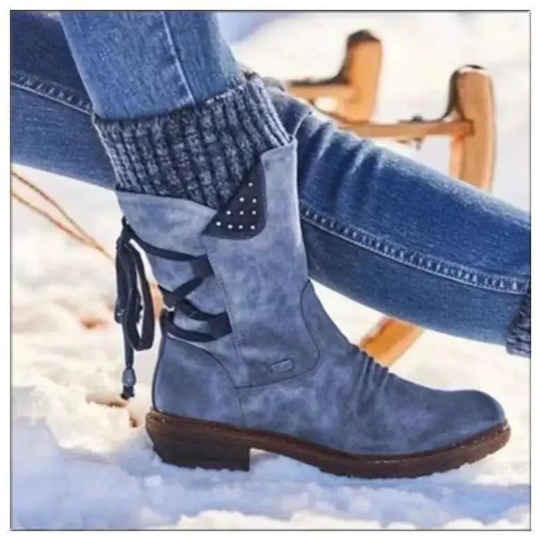 Women Winter Mid-Calf Boots  Winter Shoes Ladies Fashion Snow Boots Shoes Thigh High Suede Warm Botas 2025
