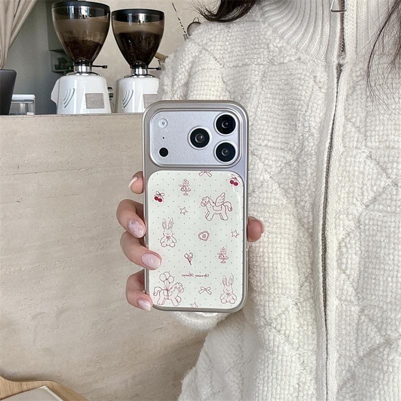 

Korean Style Cartoon Horse & Rabbit iPhone Case for 17/16 Pro Max/15/14 High-End 16