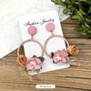 Retro Handmade Flower Wreath Earrings Femininity Personality Long Vacation Earrings Fashion Ear Accessories