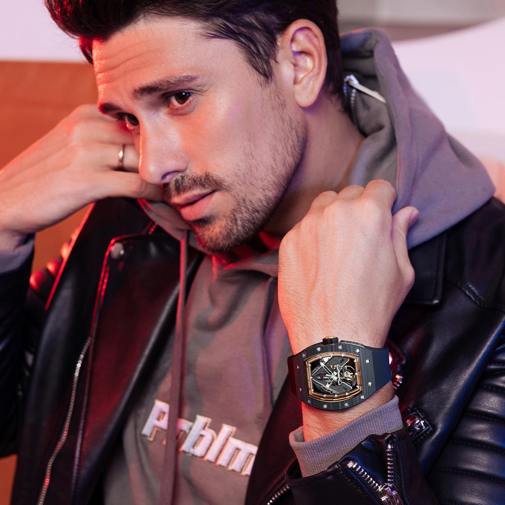 [China-Chic Wristwatch] Original designer's watch Men's mechanical full-automatic waterproof luminous trend hollowed out