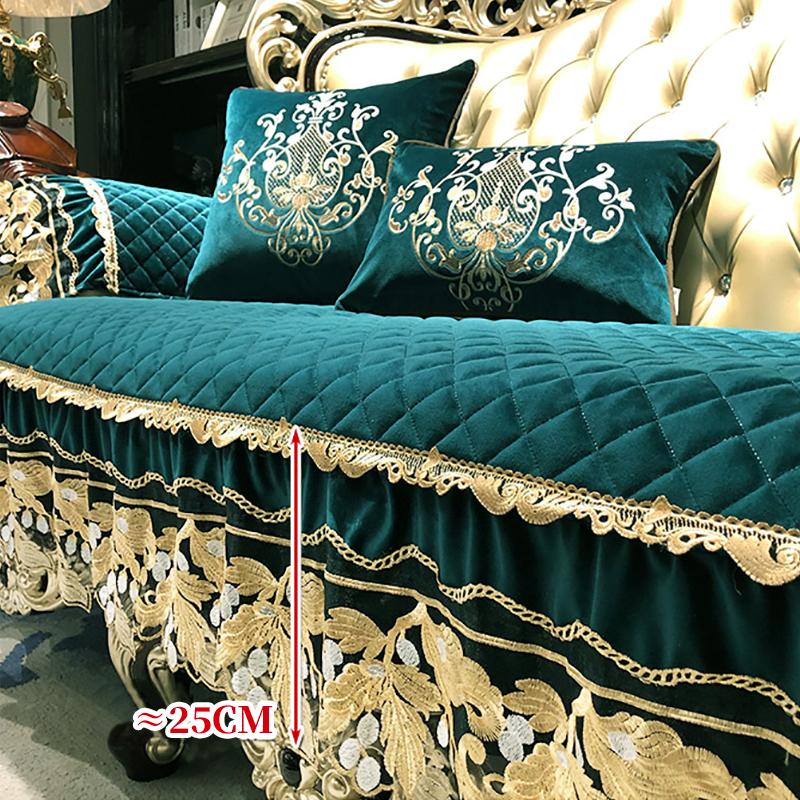 European Sofa Cover Luxury Short Plush Quilting Non-slip Sofa Cushion Thicken 1/2/3/4 Seat Couch Cushion Sofa Towel Home Decor