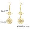 European Trendy Hollow 6 Circles Pendant Stainless Steel Women's Earrings