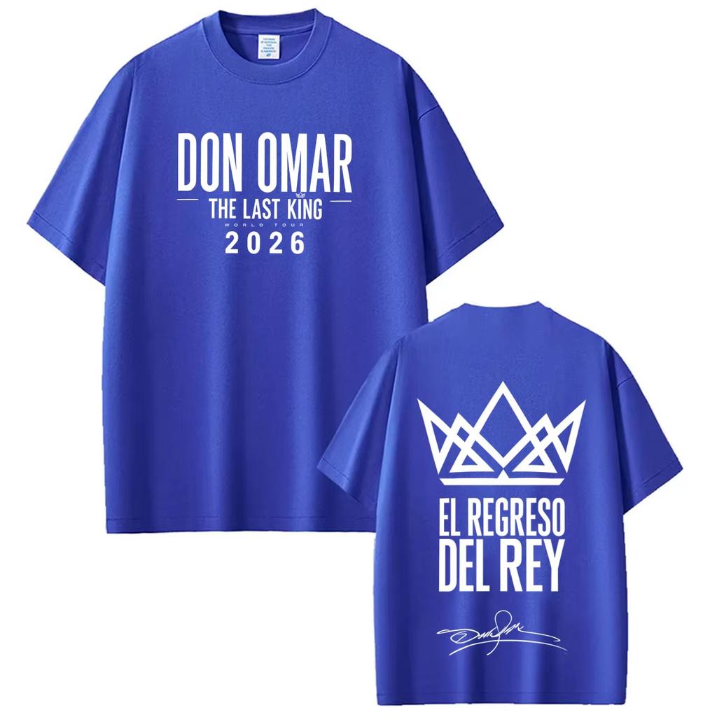 Summer Hot Sale Rapper Don Omar The Last King Tour 2026 Print Tshirts Unisex Unisex Vintage Top Hip Hop Streetwear Oversized Tshirt