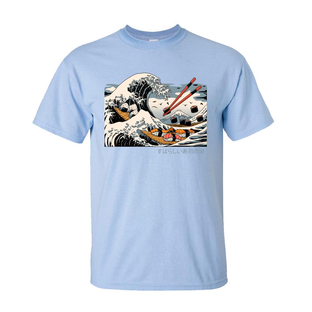 Men TShirt Great Waves Nara Tops Shirt All Cotton ONeck Short Sleeve Japan Sushi Printed Tee Shirt Mother Day Gift Top Quality