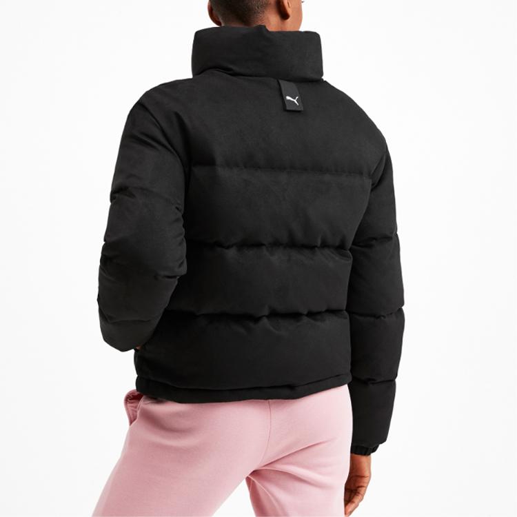 Puma Warm Stand Collar Casual Short Down Jacket Women Outerwear Black 580970-01