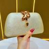 Snake Pattern Evening Clutch With Chain Lock For Party And Formal Events