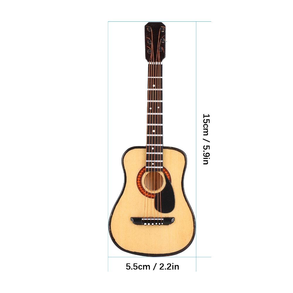 3pcs With Stand And Case Miniature Guitar Model 15cm Size Acoustic Guitar Ornament  Birthday Gift