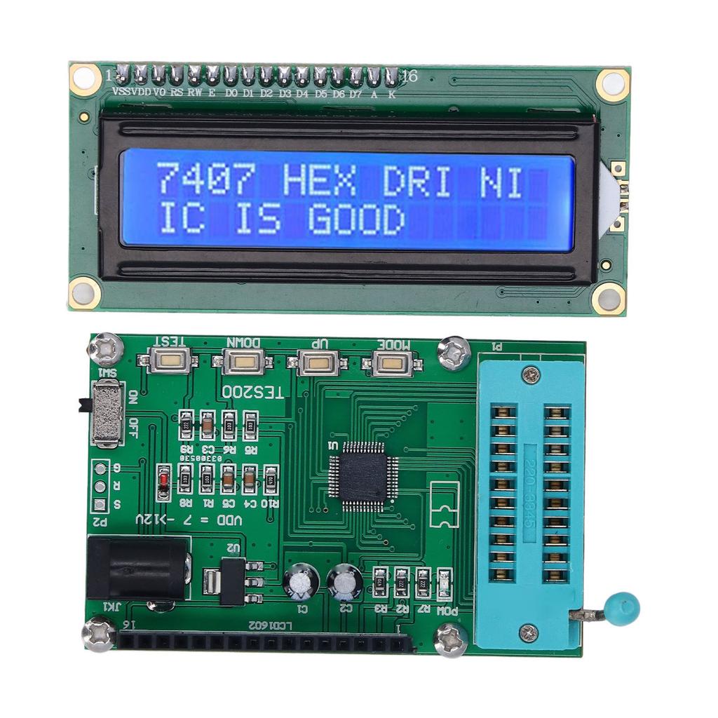 TES200 7-12VDC Integriertes Schaltungsmessgerät LED-Anzeige Schnelle Reaktion IC-Tester für 74 40 Serie