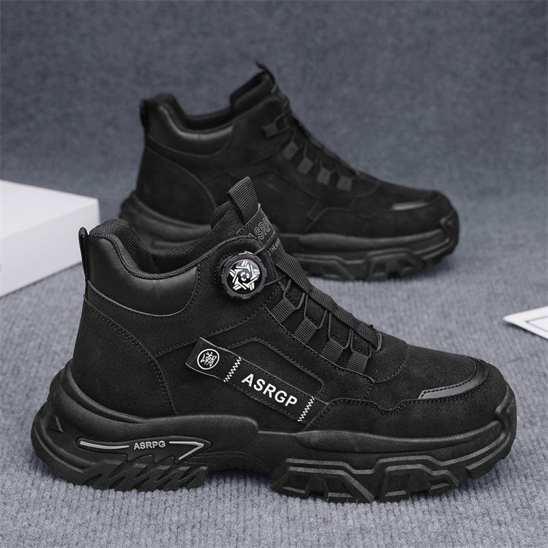 New Men's Fashion Casual High Top Sports Shoes Students Thick Sole Comfortable Sneakers Boys Male Classic Breathable Basketball Shoes