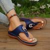 Women's beach flip flops  summer sandals metal buckle platform slippers women's casual shoes plus size 43