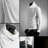Schickes Herren Einfarbiges Stehkragen Langarm Pullover Unterhemd Slim T-Shirt