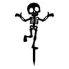 Halloween Yard Stake with Bone Dancer Shape, Black Acrylic Lawn Piece for Garden Display and Outdoor Party Scene