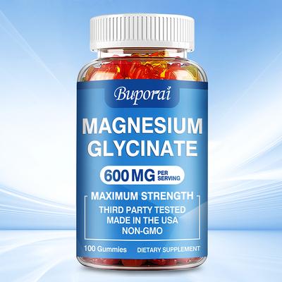 Gommose di Glicinato di Magnesio, 600 mg per porzione, delicate e facilmente assorbibili, adatte agli adulti.