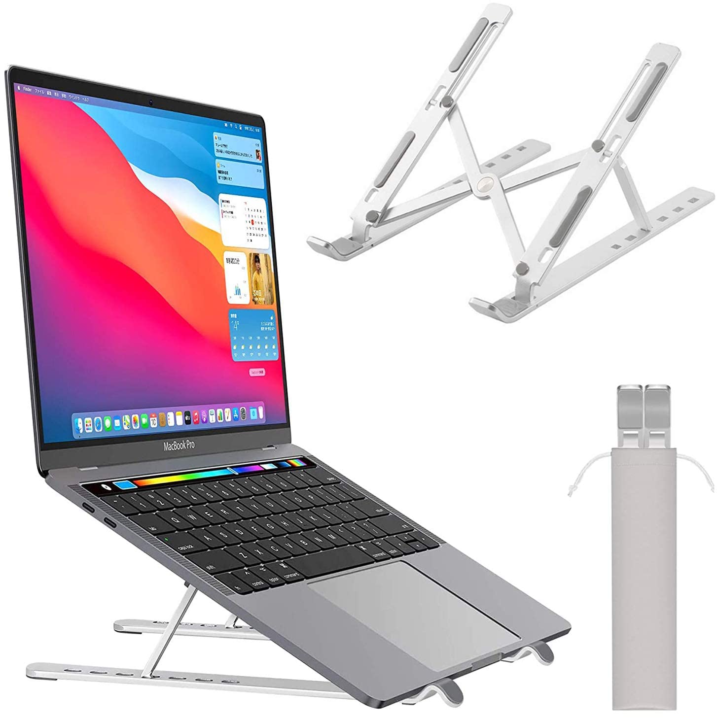 

Laptop PC Aluminum Computer Heat Adjustable Height and Lightweight Ergonomic Improves Eliminates Compatible with Inch Tablets and Laptops Stand, серебряный