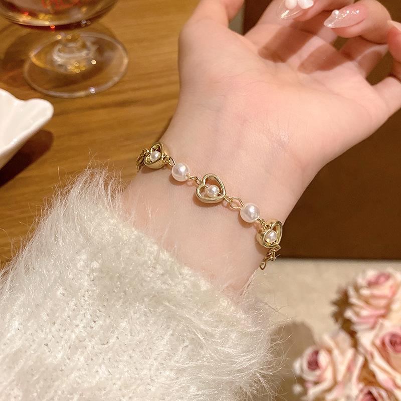 Baroque Pearl Love Bracelet Girls Versatile Couple Bracelet Bracelet