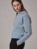Saengleogsyu Cable Collar Knit Sky Blue
