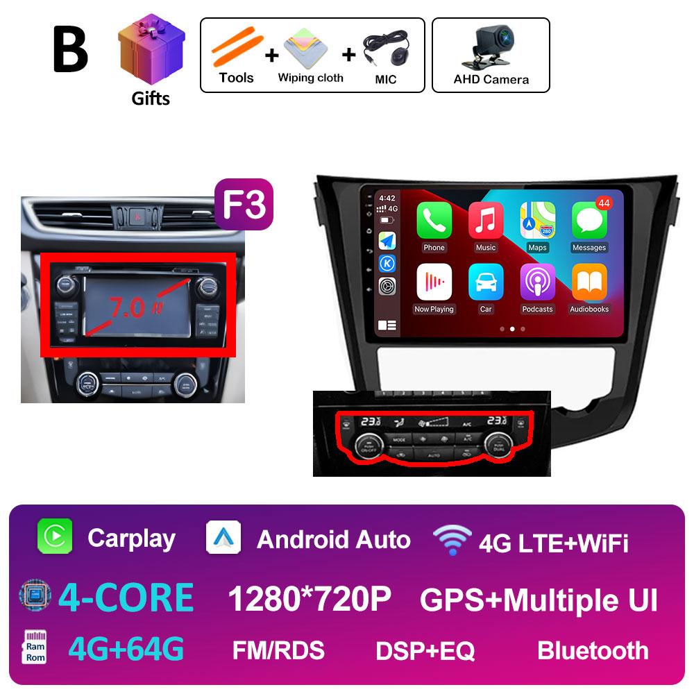 For Nissan Qashqai J11 Nissan X trail T32 2014 2015 2016 2017 Car Multimedia Audio Player Smart System GPS Navi QLED IPS Screen