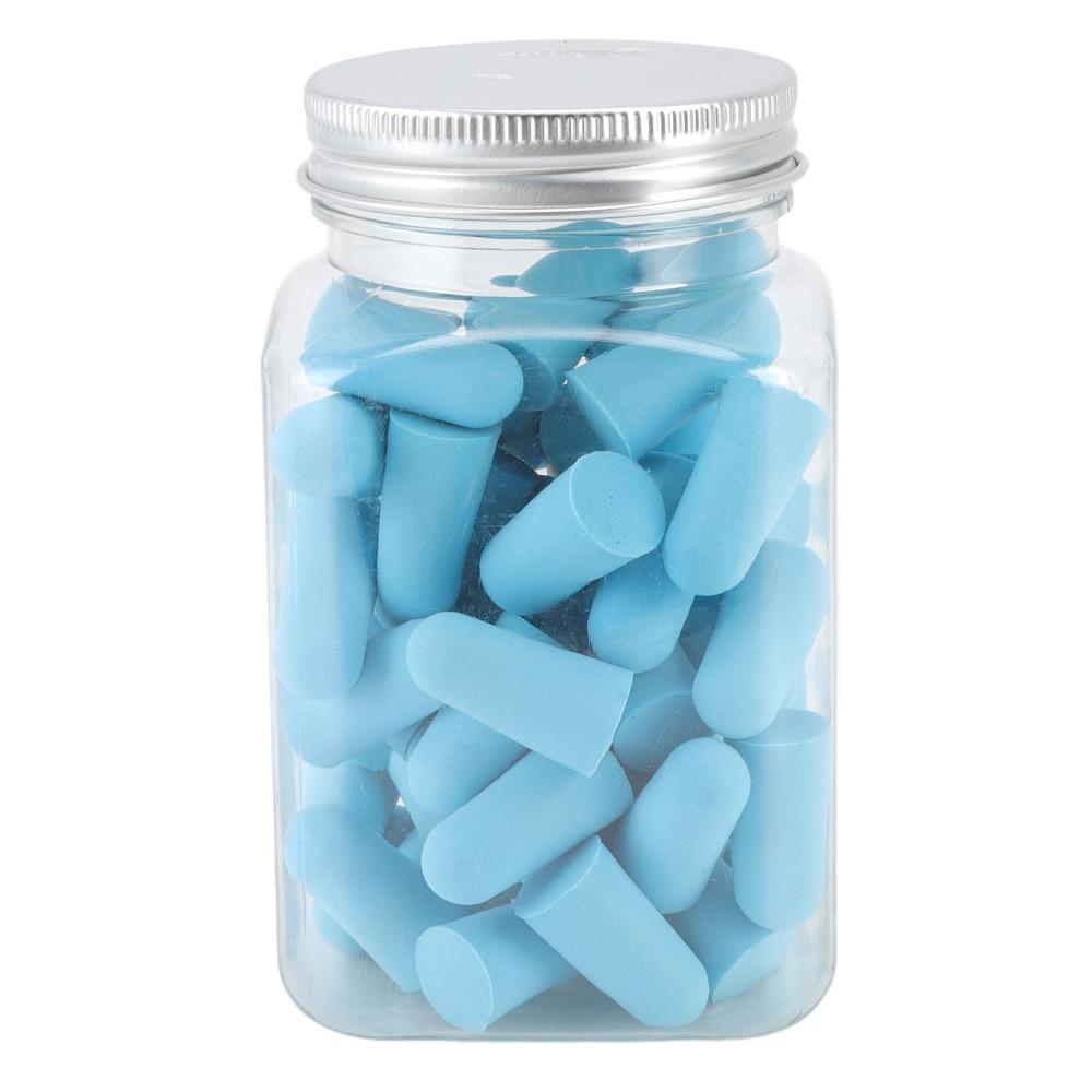 60Pcs Yellow, Blue 60Pcs Slow Rebound Foam Ear Plugs  Travel airplane train noise blocking