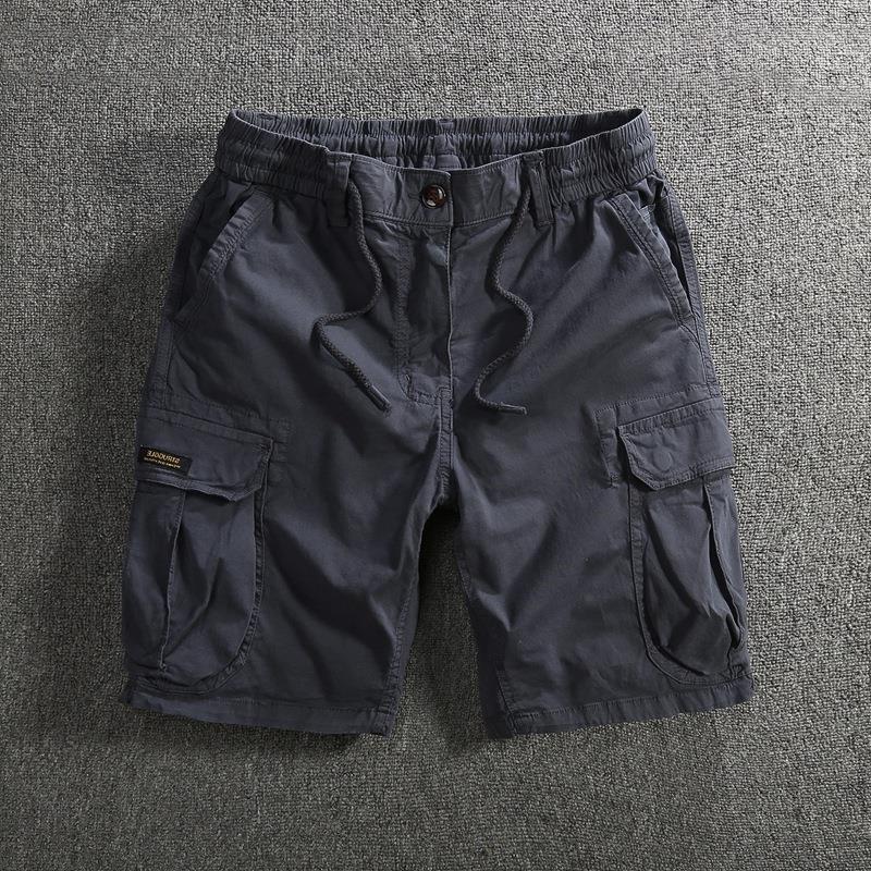Men's American Retro Workwear Five-Point Shorts: Summer Comfort, Loose Fit, Multi-Pocket, Mid-Length