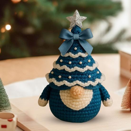 DIY Crochet Christmas Tree Gnome Kit Beginner-Friendly Handmade Xmas Tree Gnome Craft Kit Knitting Holiday Decoration