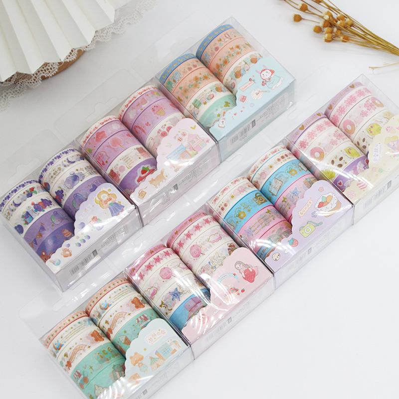 Kreativt Tegneserie Washi Tape Sett - Søte og Fargerike DIY Dekor Klistremerker (10 ruller)