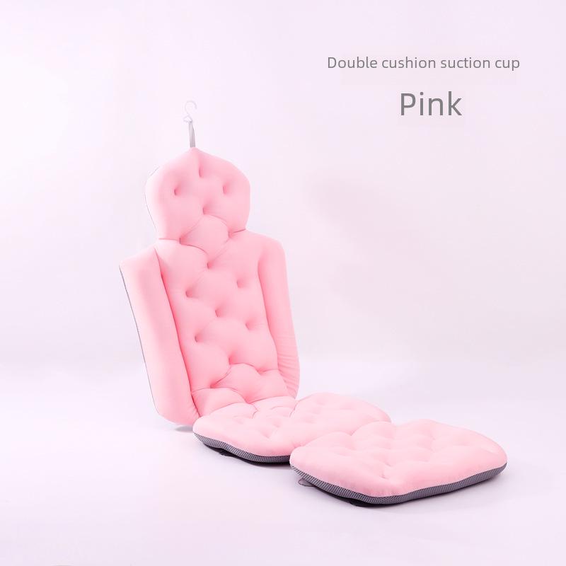 Adult Non-Slip Extended Bath Mat with Suction Cups for Sitting and Lying