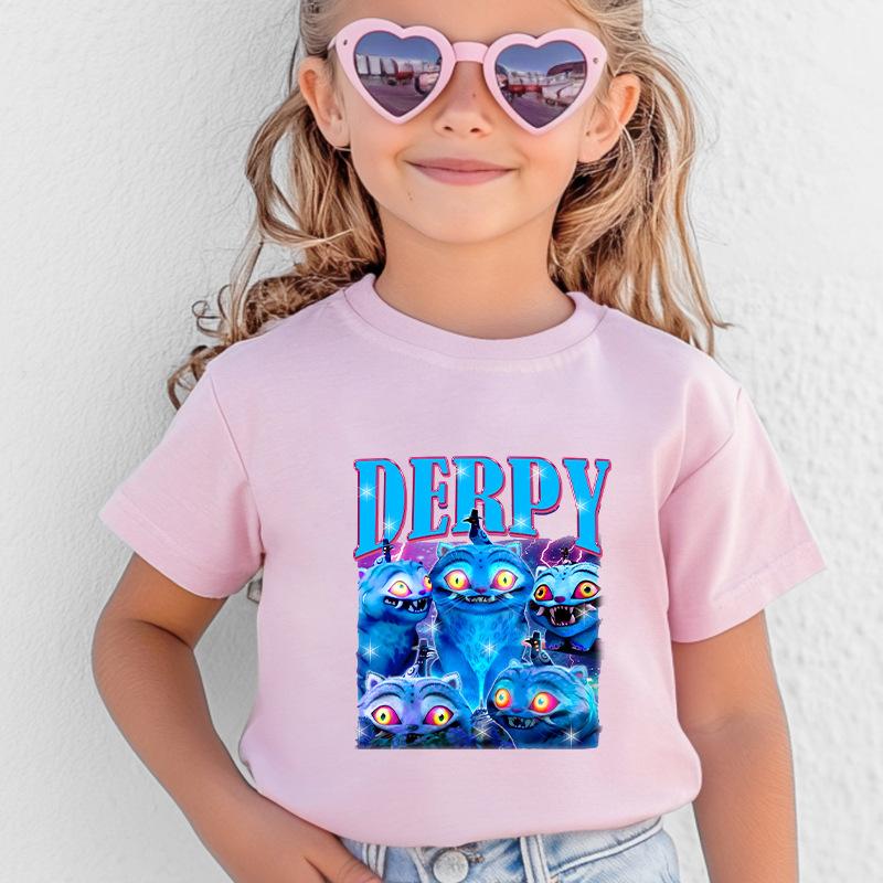 Kpop Korean Wave Witch Hunting Team Tiger Printed Children's T-shirt