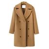 Damen Plus Size Wolljacke Zweireihig Umlegekragen Mantel Einfarbig Locker Thermisch Langärmelig Frühling Herbst Winter Pendeln Verabredung