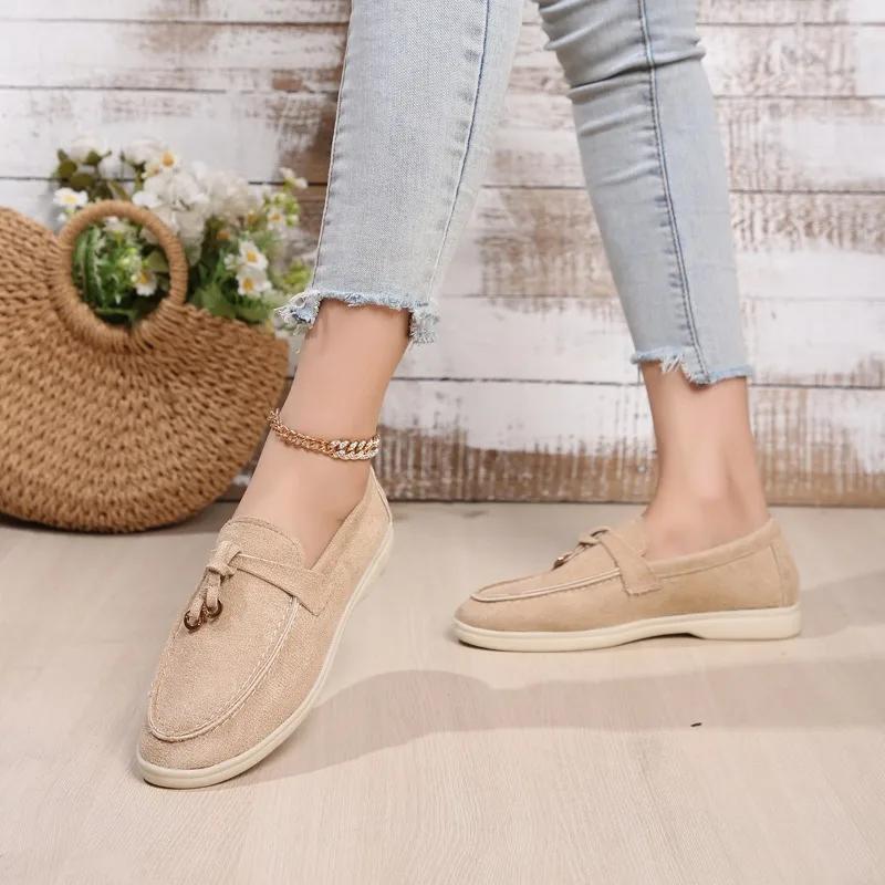 Мода 2024 Фирменная обувь Женские слипоны Женские балетки Модные кисточки Повседневные — фото 5