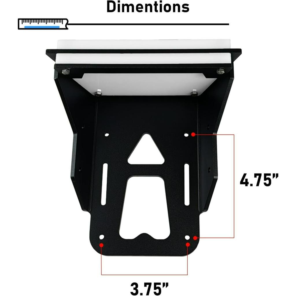 Aluminium Transom Trolling Motor Mount for Kayaks, 5mm Thickness Transom Mount, Kayak Trolling Motor Mount with Locking Lip, Trolling Motor Bracket