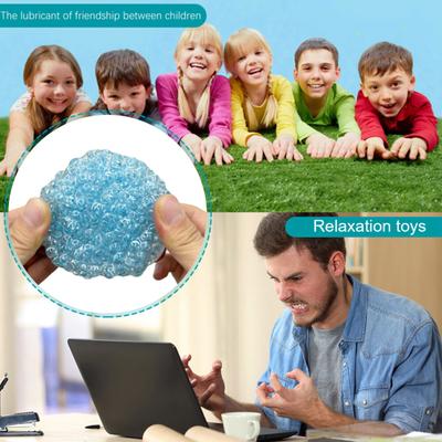 Crunchy Stress Ball Anxiety Stress Relief Beaded Ball Squeeze Toy Portable Travel Soft TPR Calming Textured Ball Sensory Fidget Toy