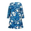 Women's Fashionable Casual V-Neck Floral Print Pocket Seven Quarter Sleeve Dress