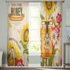 Wildflower Honey Tulle Window Curtains for Living Room Yarn Sheer Voile Curtain for Bedroom Kitchen Drape Decor