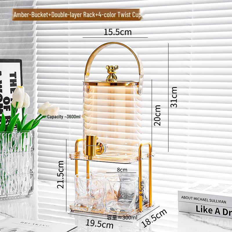 Elegant Glass Cold Water Kettle Set with Faucet - Large Capacity for Homemade Beverages
