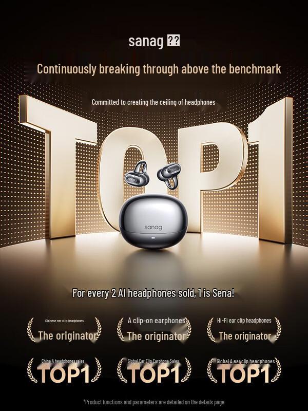 

SANAG S8S Ultra AI Clip-On Open-Ear Bluetooth Headset