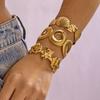 Ocean Style Starfish Stainless Steel Cuff Bracelet for Women Bohemian Geometry Gold Color Bangle Summer Party Jewelry Gift